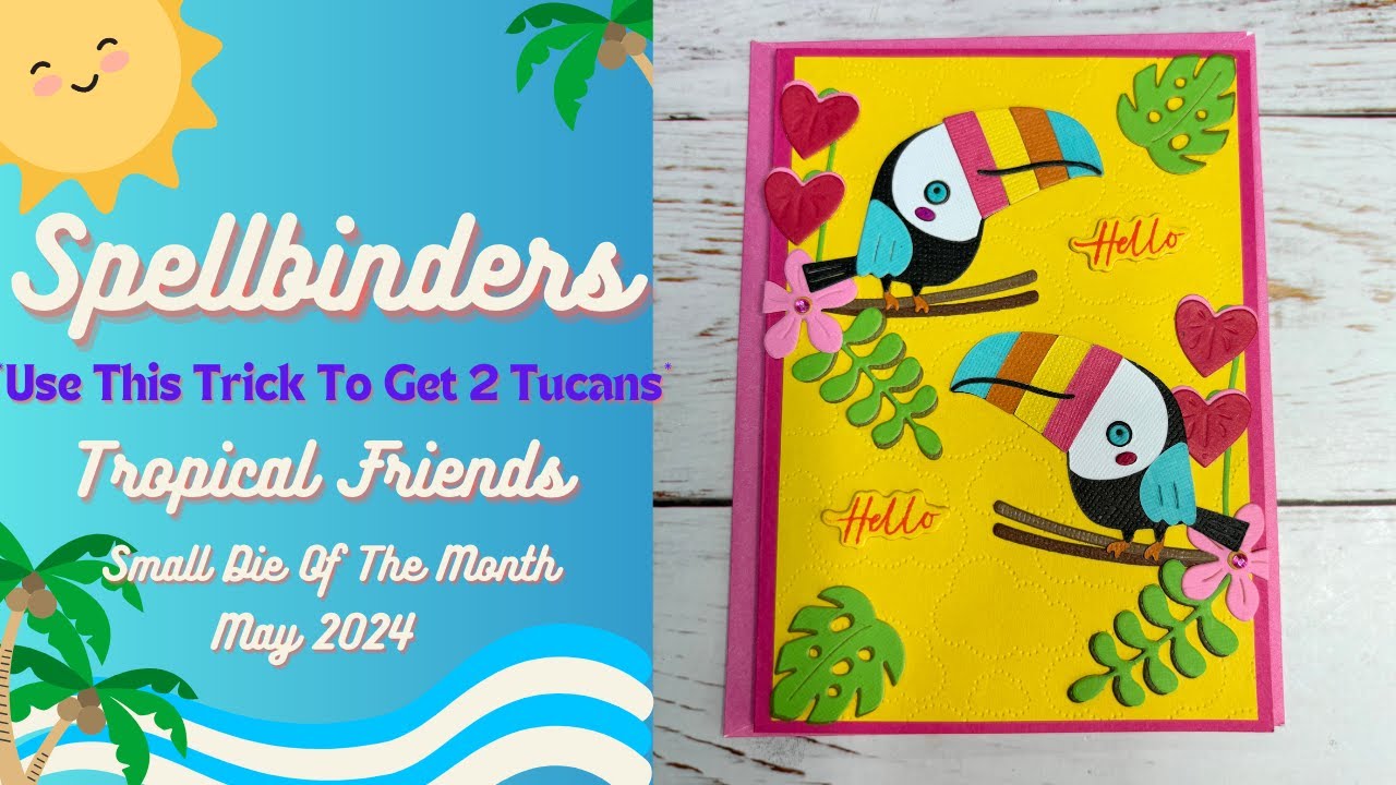 Spellbinders May 2024 Small Die of the Month: Tropical Friends Card Tutorial | Quick & Easy HD 1080p