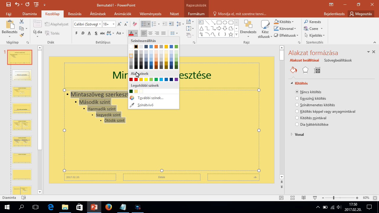 PowerPoint 02 - diaminta sz&ouml;vegjellemzők
