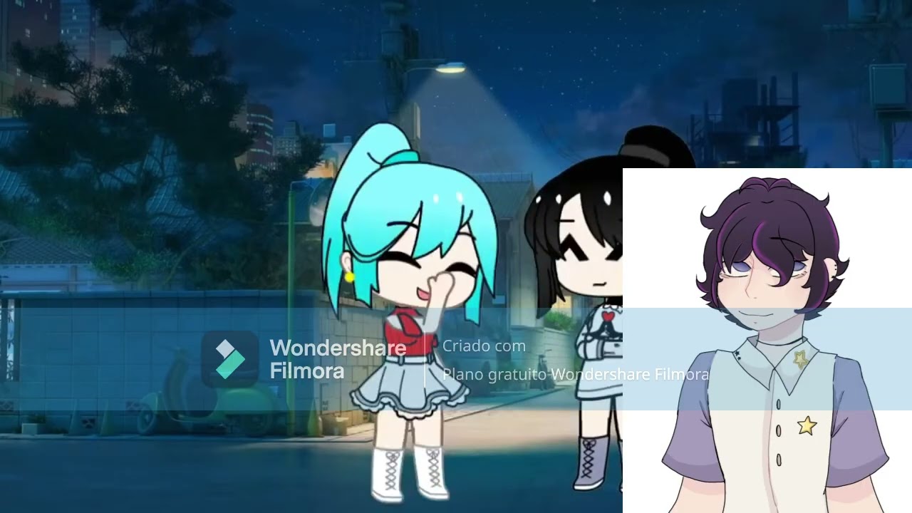 Uma power full em uma escola de humanos. Reagindo um video gacha.