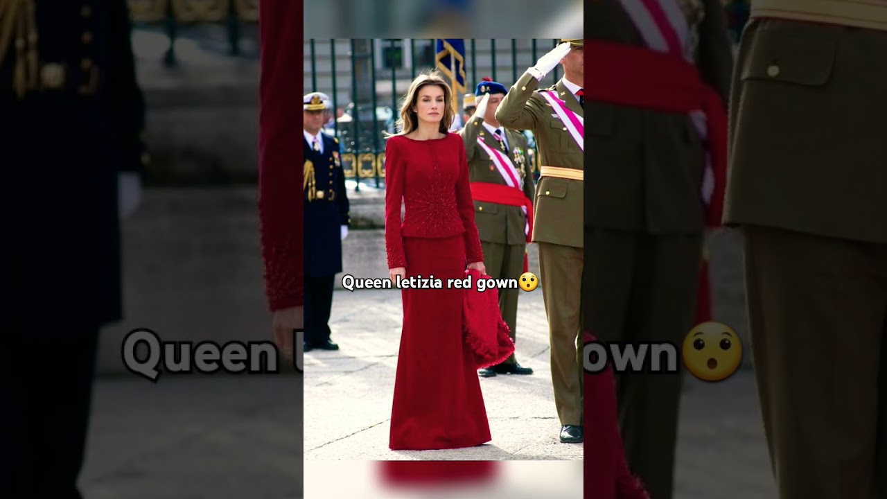 Queen letizia red gown 😯 #spain #fashion #shorts #short #queen #letizia #viral
