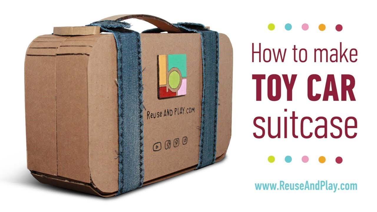 Portable Toy Car Garage. Cardboard Suitcase