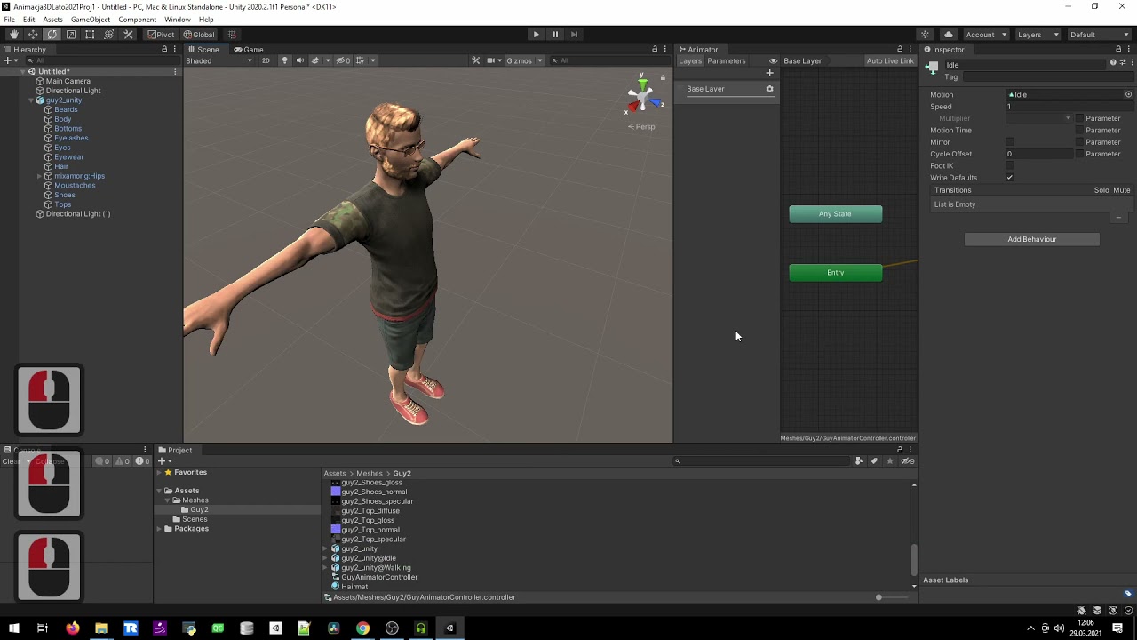 Unity3D - Animacja postaci cz. 1