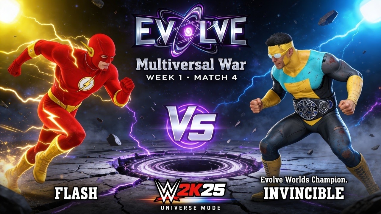 FULL MATCH: Flash vs Invincible | EVOLVE Week 1 Match 4 | WWE 2K25 Universe Mode