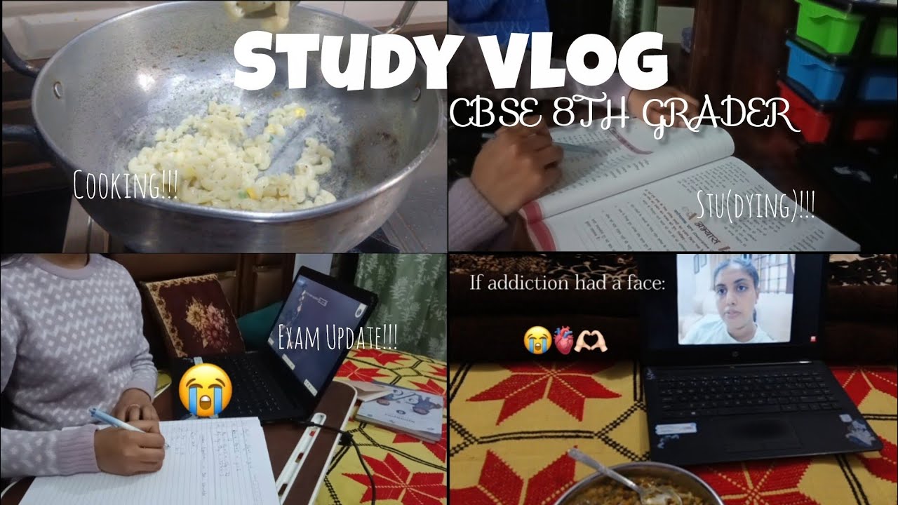 Study Vlog of an 8th Grader| Exam updates, study| Realistic study vlog 😝