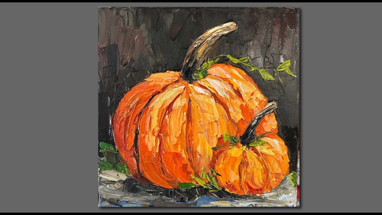 Acrylic Pumpkin painting / Palette knife painting techniques