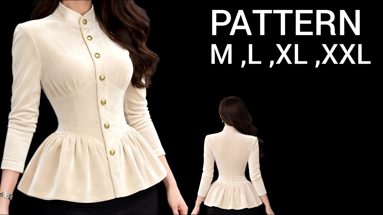 Pattern Peplum Blouse Pattern for Beginners ✂️| Easy and Professional Method✅️