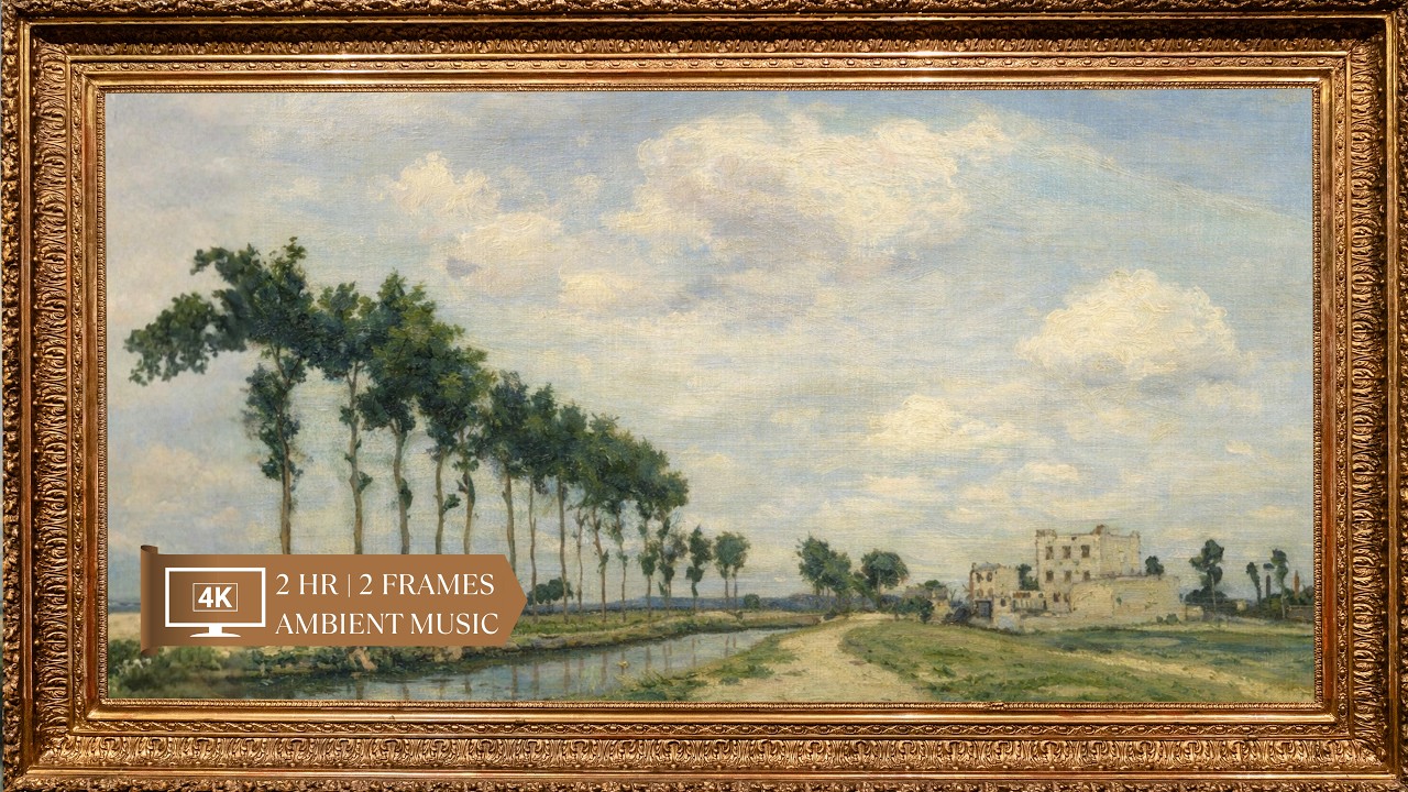 Gilded Museum Frame - Ambient Travel Music | 4K Fine Art TV Screensaver, 2 Frame Options | 2 HRS