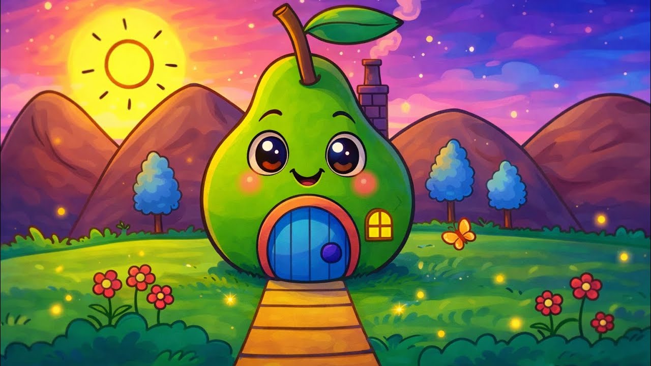 Oddly Satisfying Cartoon House Art 🌈🎨 #SatisfyingArt#OddlySatisfying#CartoonDrawing#PearHouse