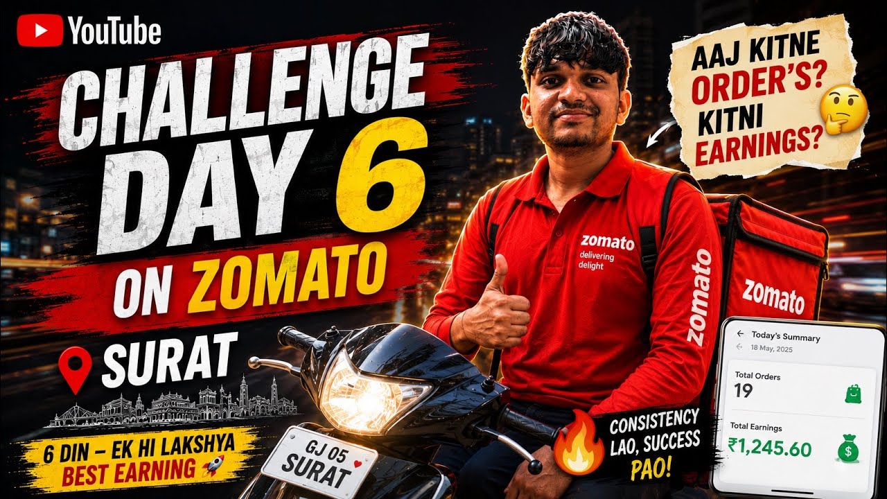 CHALLENGE DAY 6/7 ON ZOMATO. HOW MANY ORDER’S / HOW MUCH EARNING?? 🤩🤑#kartiiiikvlogs_13 