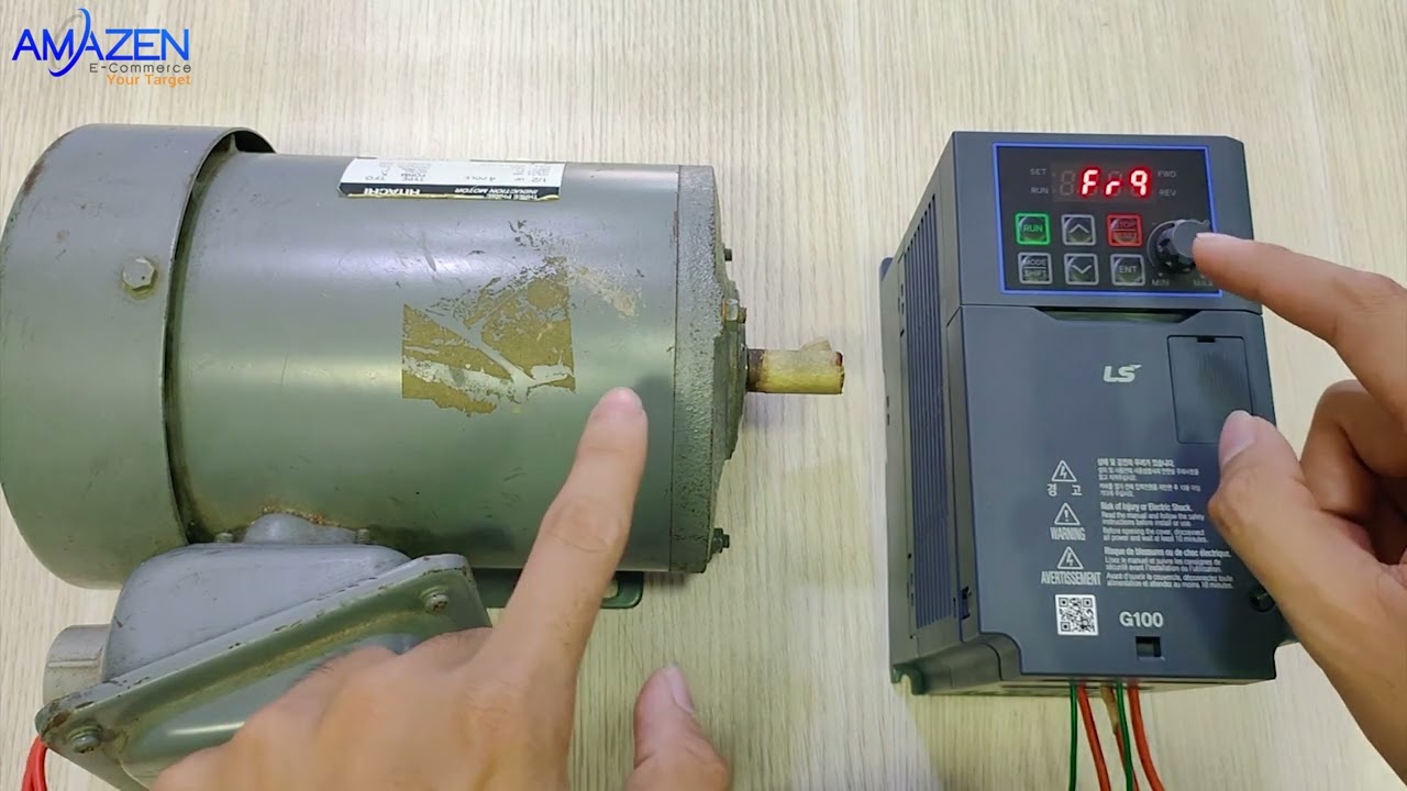 Dùng biến tần LSLV0004G100-4EONN để thay đổi tốc độ & đảo chiều động cơ TFO-K-4P-71M | Amazen.com.vn