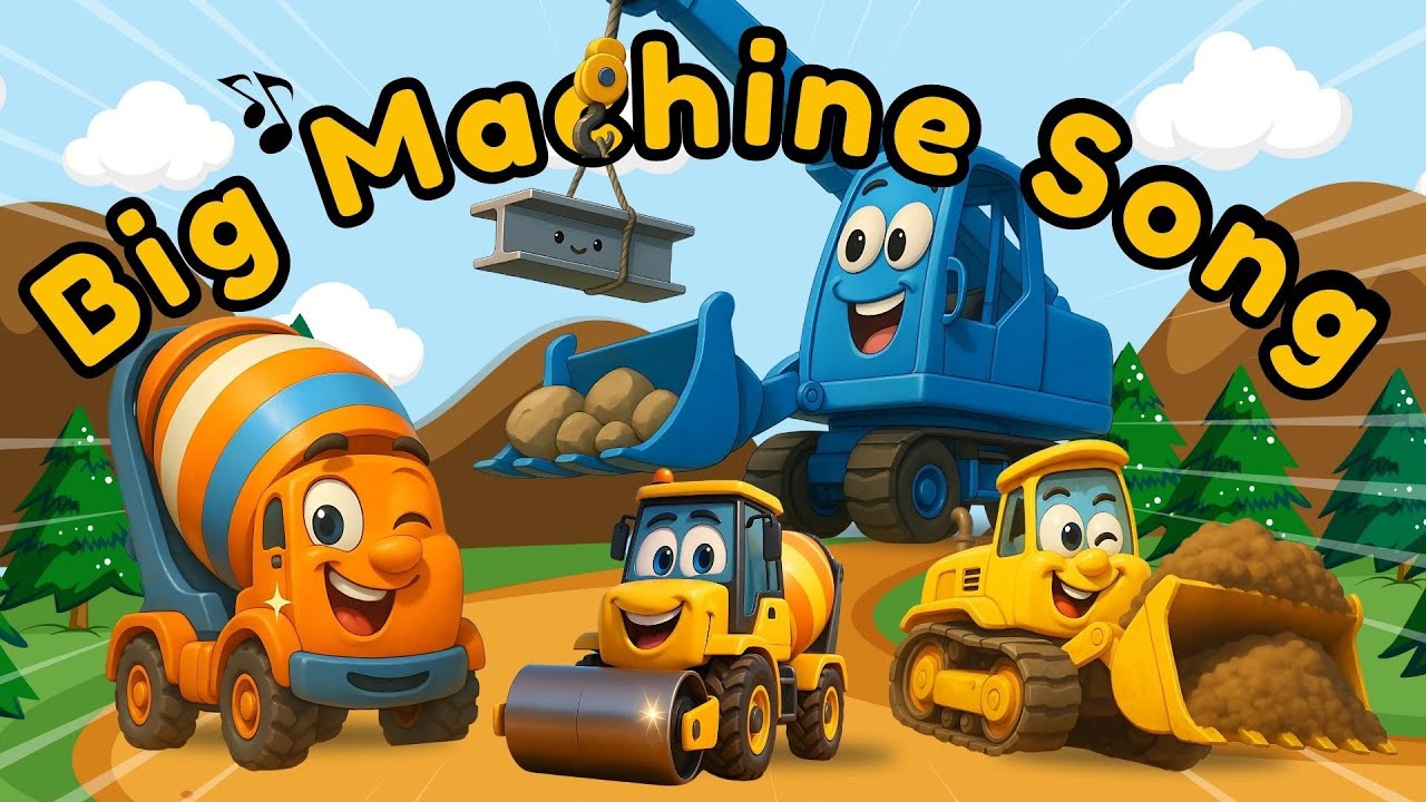 Big Machines Song for Kids | Excavator, Dump Truck & Bulldozer &ndash; Little Melody Town