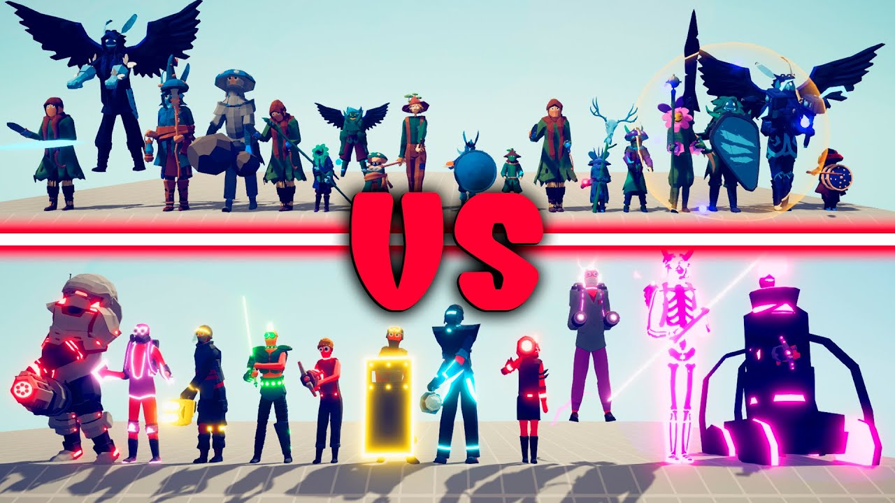 MISTRY FOREST TEAM vs NEON TEAM - Totally Accurate Battle Simulator | TABS
