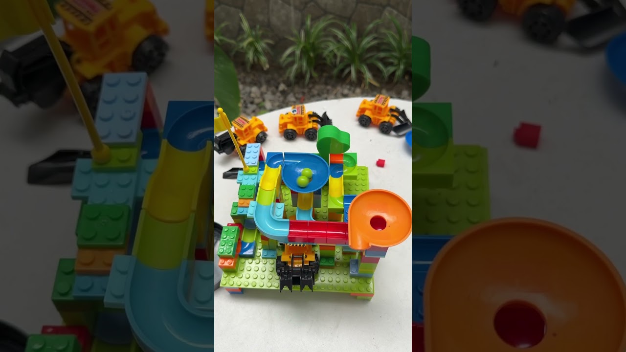 Super colorful pop tube marble run race ASMR❤️ #asmr #marble #marblerun #marblerace