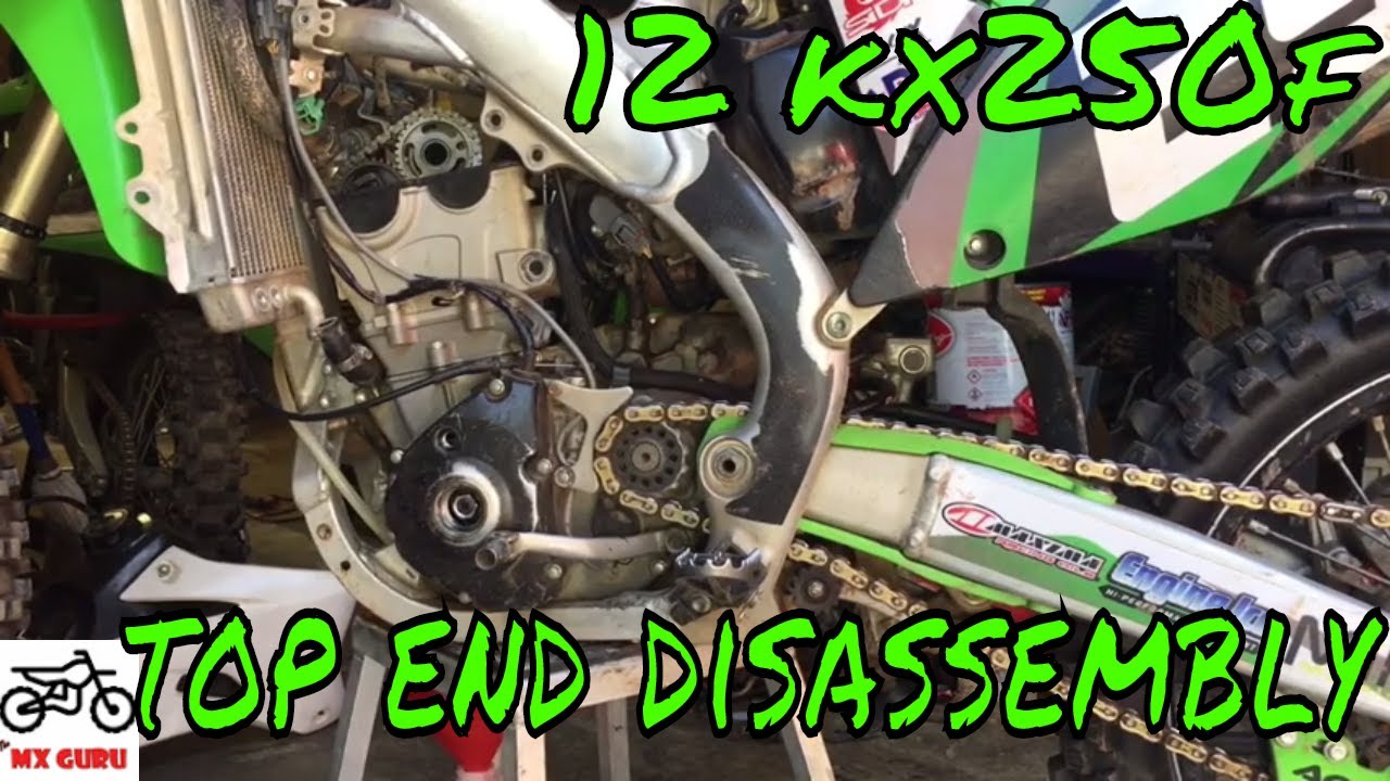 Снятие верхней части / головки блока цилиндров / проверка цилиндра ~ 2012 Kawasaki KX 250f ~ октя...