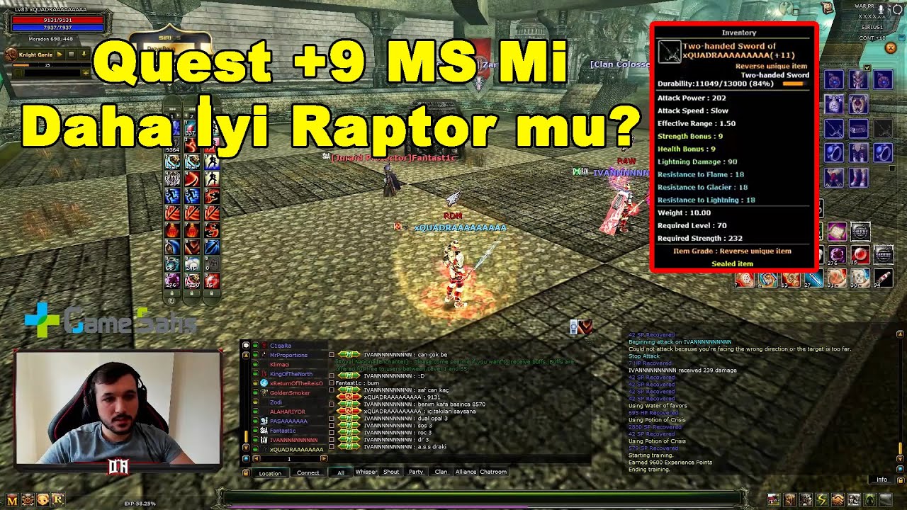 QUADRA +9 Quest MS'li Warrioru İle Arenada VS Atıyor! | Knight Online