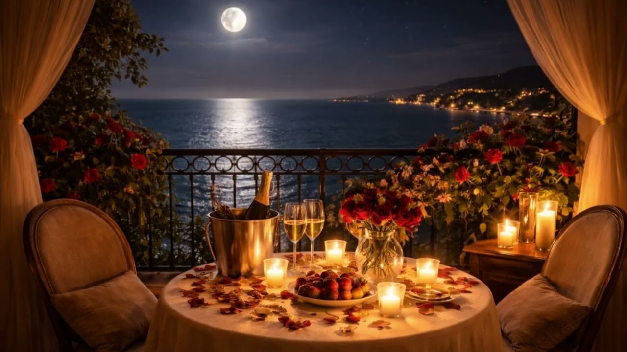 Moonlit Balcony Dinner by the Water | Romantic Classical Music for Elegant Evenings (3 Hours)