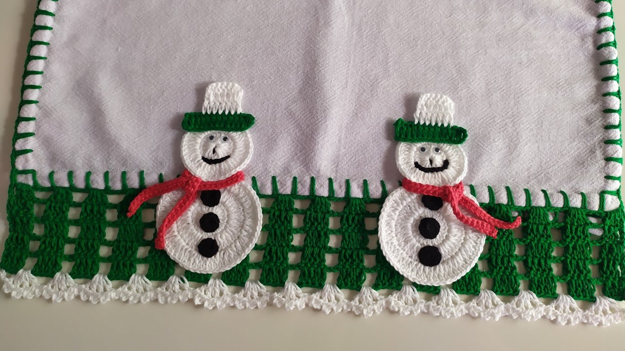 boneco de neve de crochê pra aplicação (NATAL)