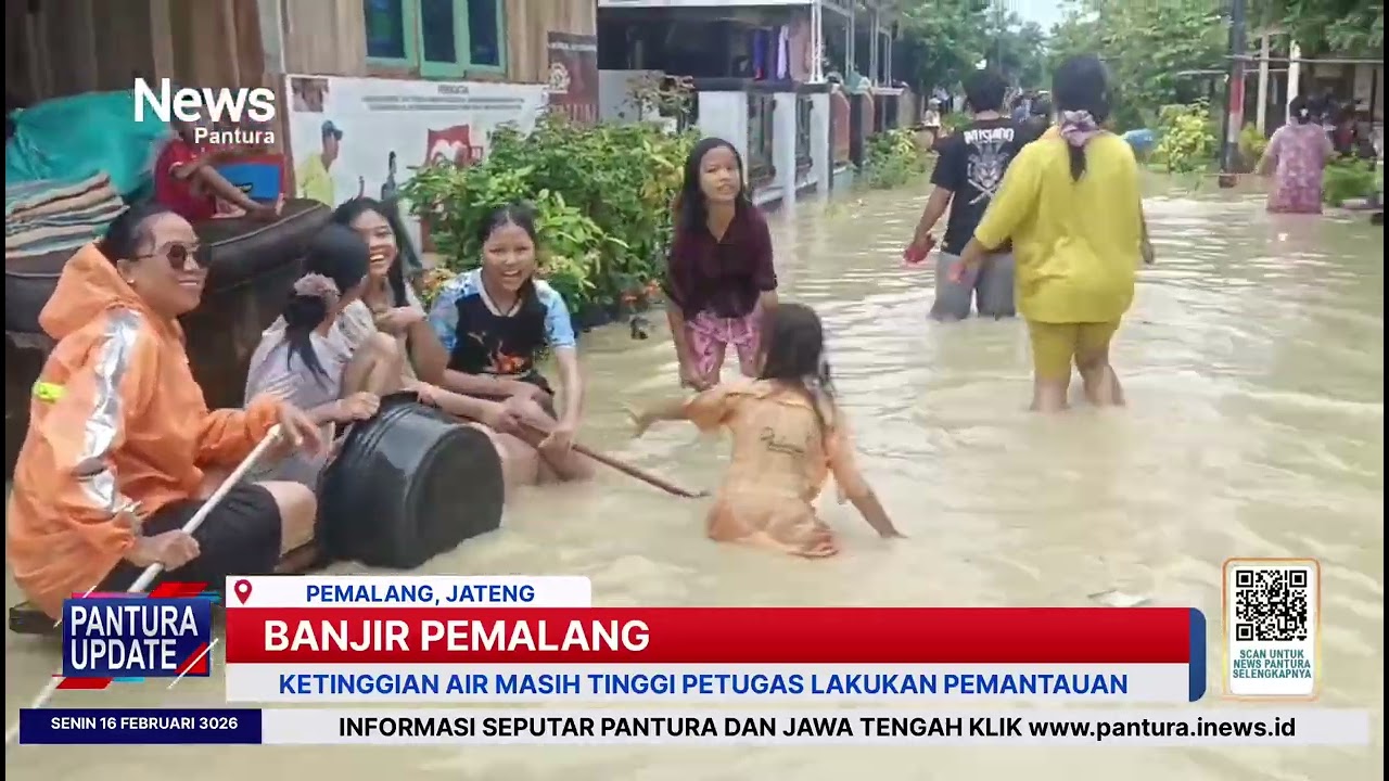 Banjir di perbatasan Pemalang-Tegal masih tinggi petugas lakukan pemantauan 