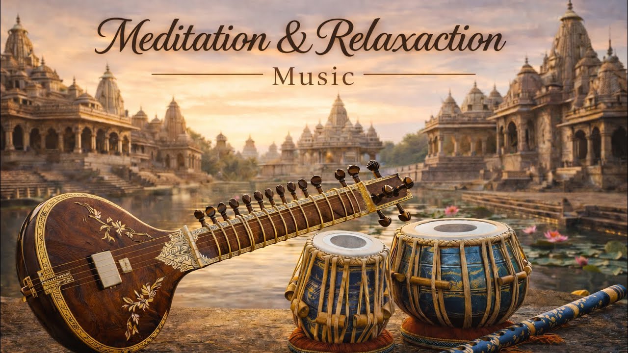 Peaceful Morning Meditation & Yoga Music | Indian Instruments Healing Sounds | Flute, Sitar, Tabla