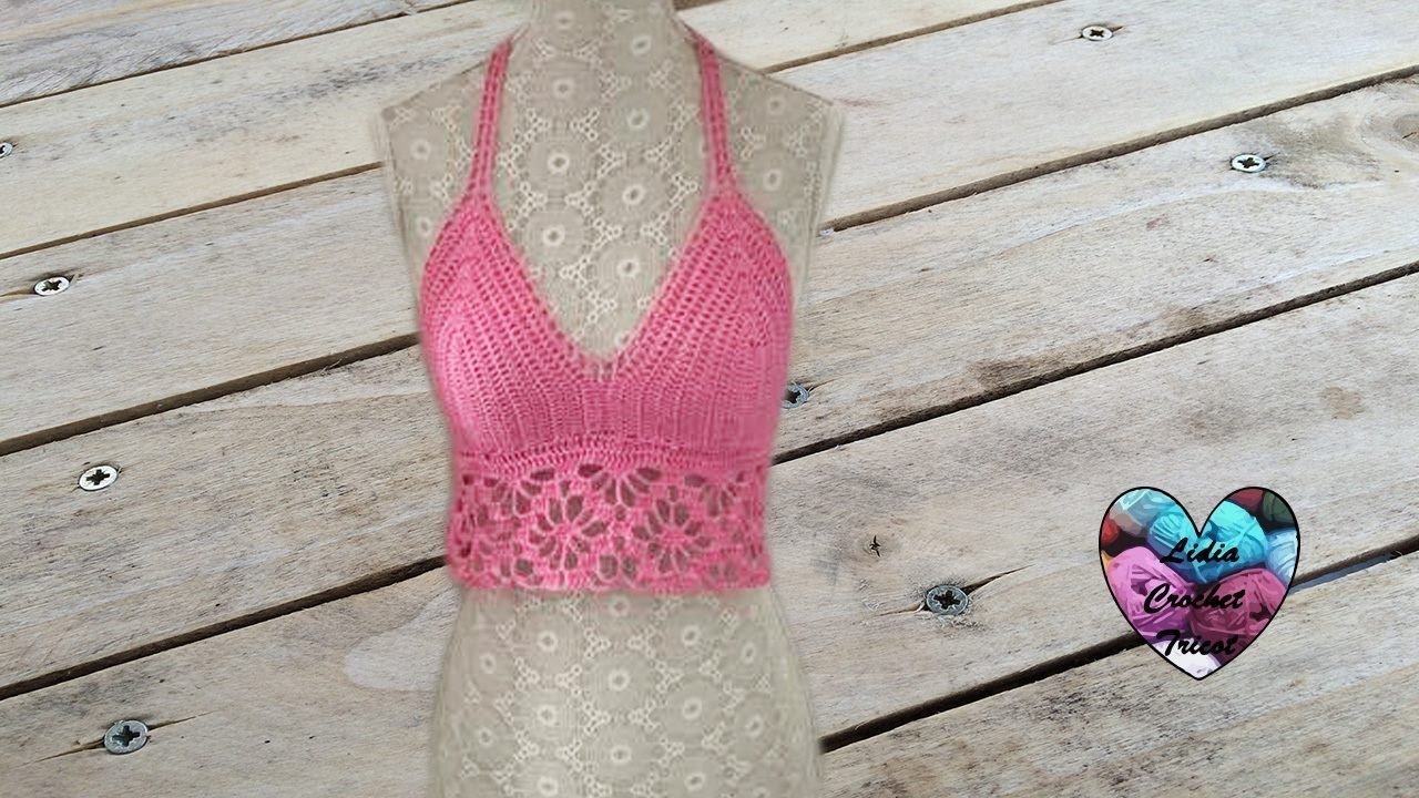 Halter Top crochet toutes tailles / Halter top all sizes (english subtitles)
