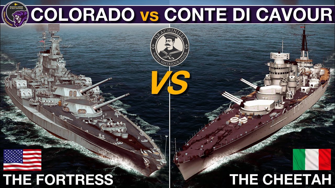 Colorado Battleship vs Conte Di Cavour Battleship (Quarter Final) | War On The Sea