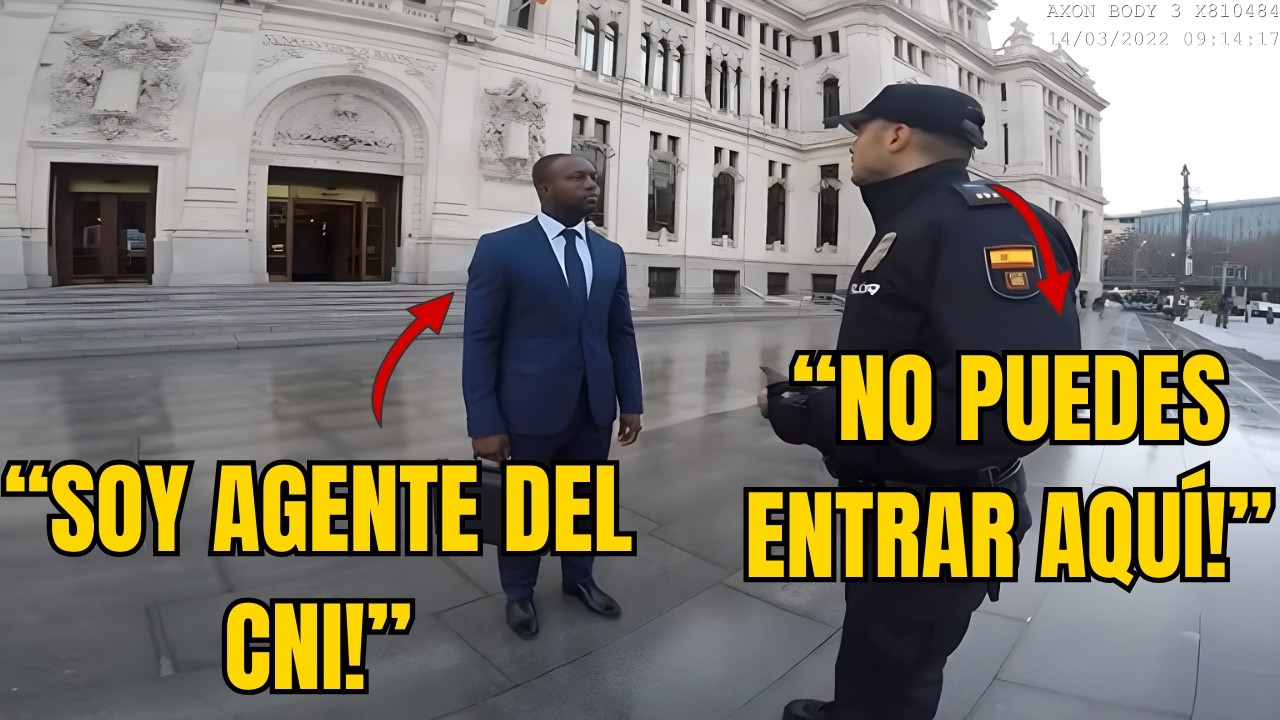 Policía humilla a hombre negro frente al ayuntamiento - Resultó ser del CNI: Demanda 3M€