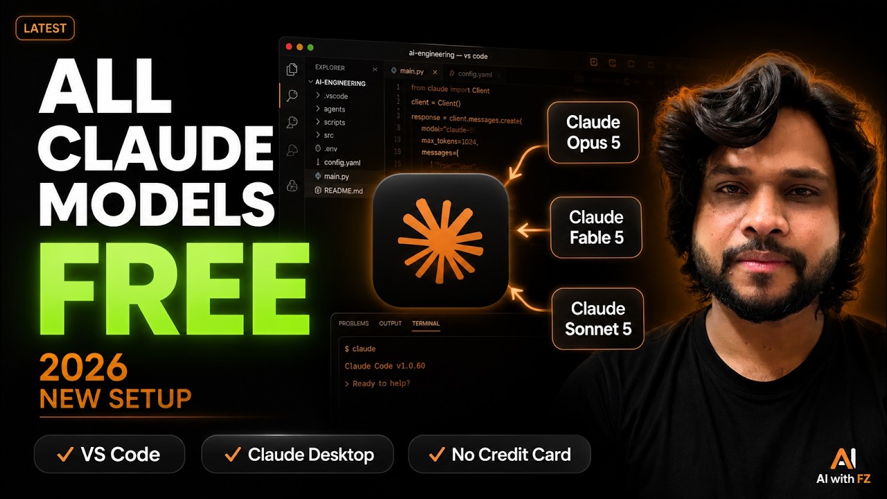 Claude Opus 5, Fable 5 & Sonnet 5 FREE in Claude Desktop! (Full Setup , No Credit Card )