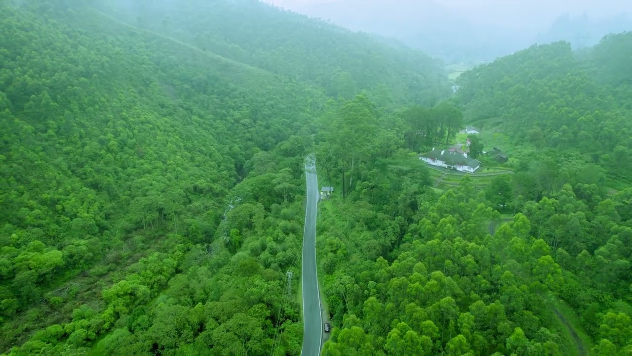 Drone view of Munnar roads in 4k view