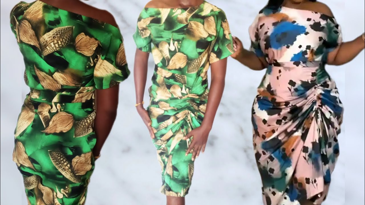 How to sew off shoulder dress with front ruche / beginner friendly