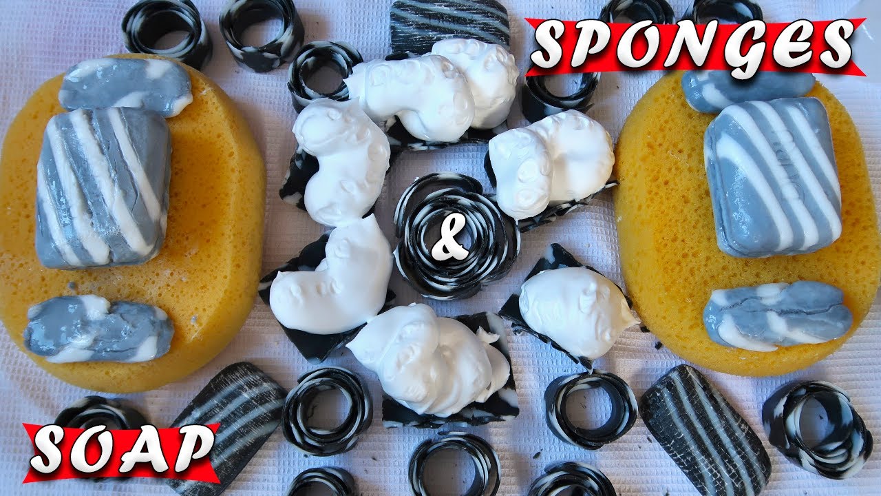 ASMR Soap & Sponge Squeezing ✨ MUSHY SOAP & Shaving Foam