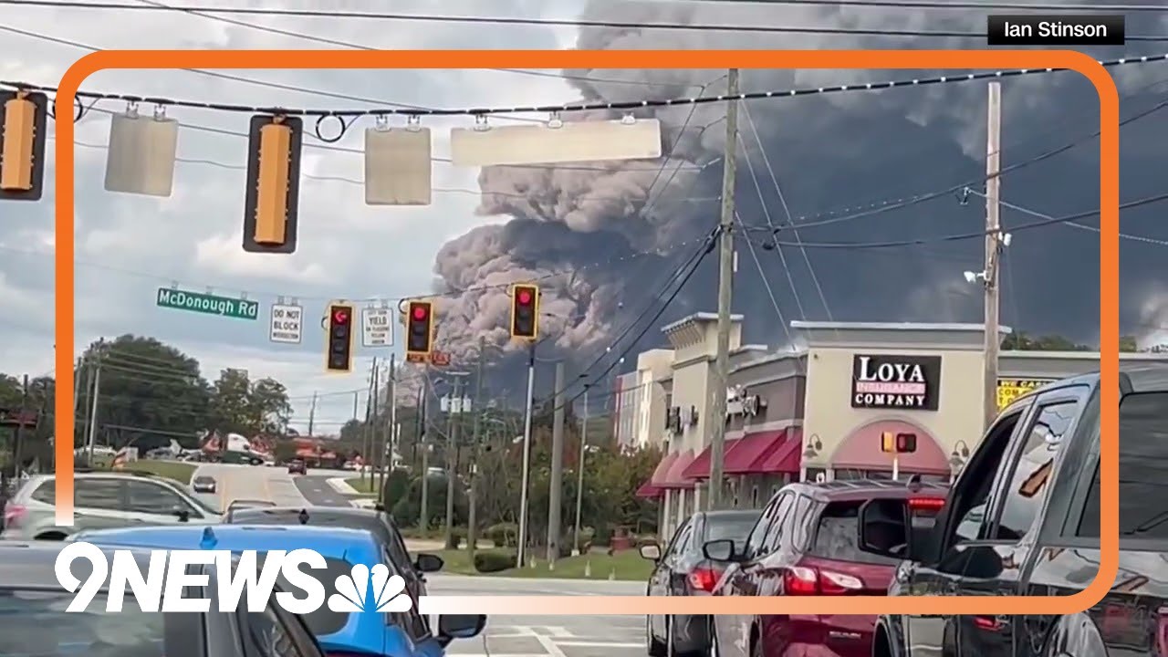 Georgia chemical plant fire: Massive smoke plume visible