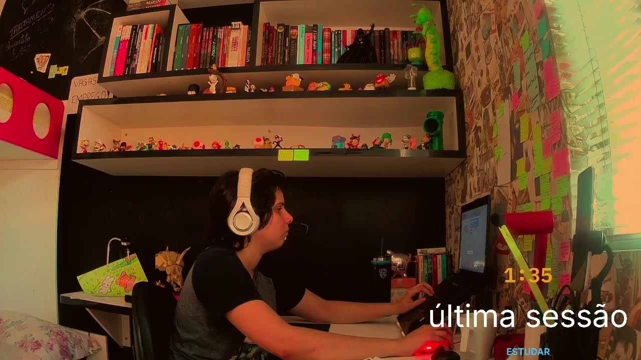 Estude comigo | 8 horas | ruído marrom | POMODORO 60/15