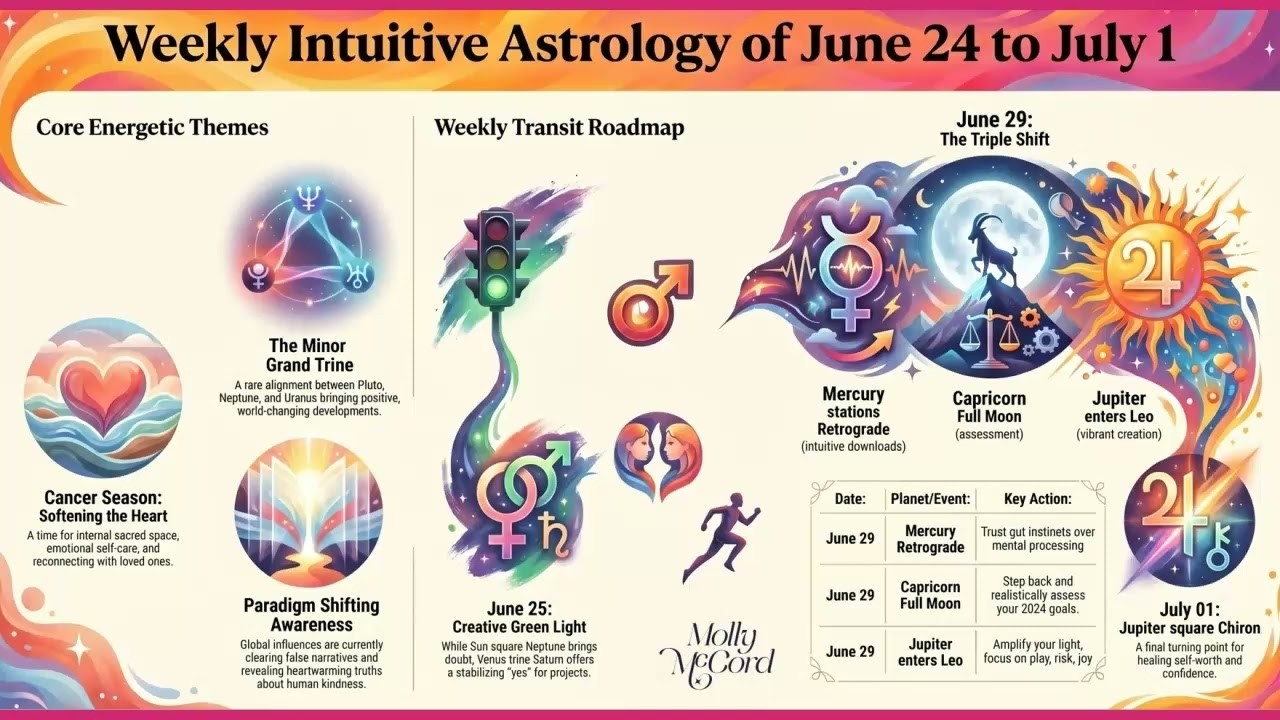 Weekly Intuitive Astrology of June 24 to July 1 ~ Mars in Gemini, Cap FM, Jupiter in Leo, Merc Retro