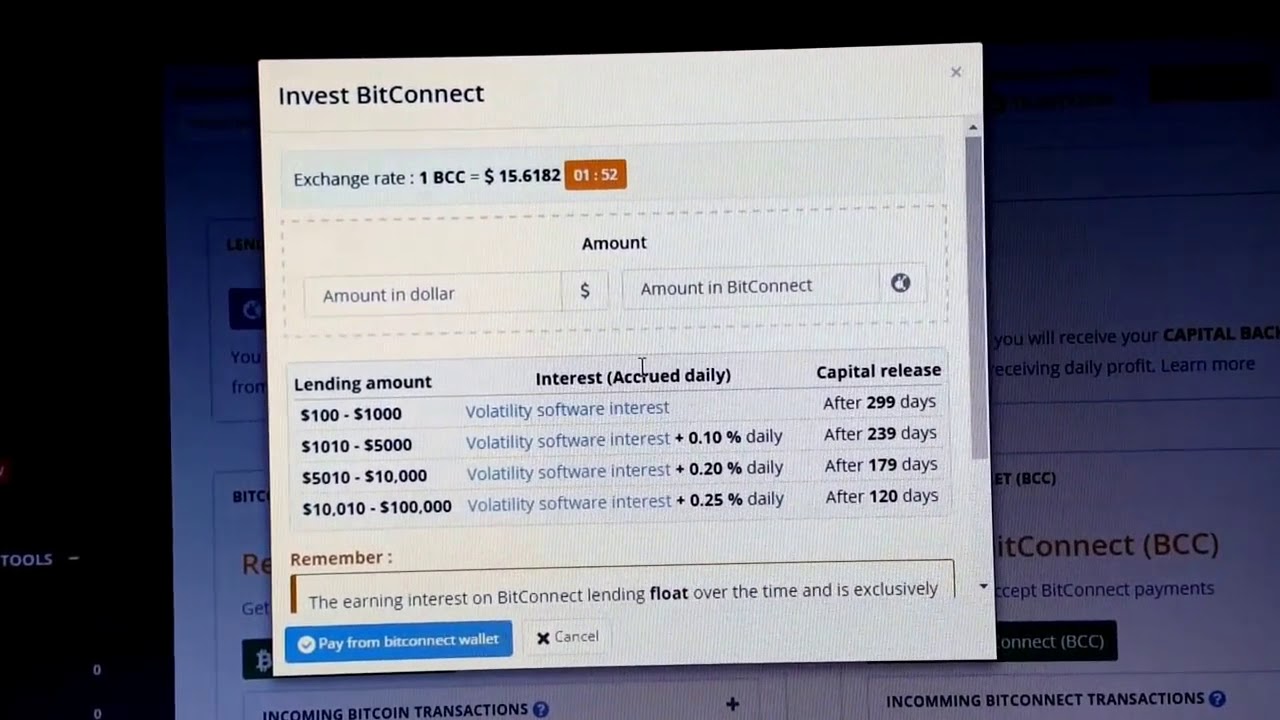 BitConnect tutorial and how to make a $100 loan