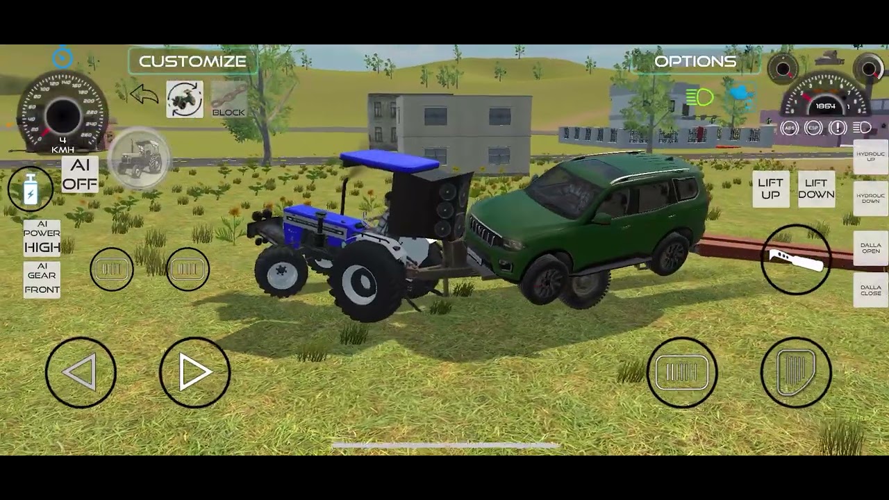 Mahindra Scorpio toying on tractor in Indian vehicle simulator 3Dgame#youtube #viralvideo 