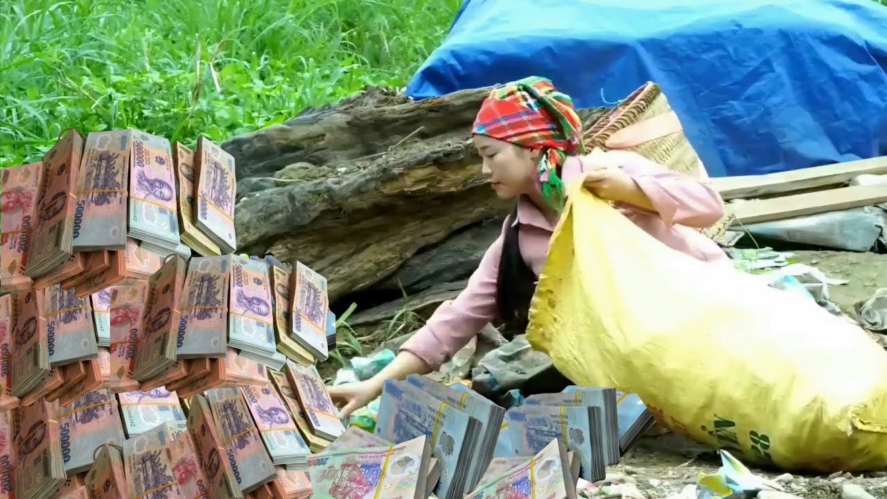 The girl picked up trash, she found 20 million dong in the trash can