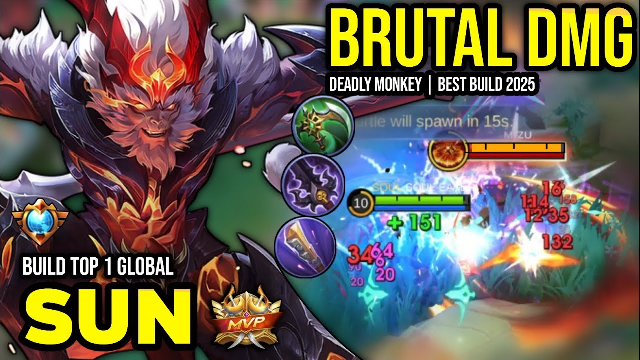 BRUTAL DMG ! SUN BEST BUILD 2025 | BUILD TOP 1 GLOBAL SUN GAMEPLAY | MOBILE LEGENDS✓