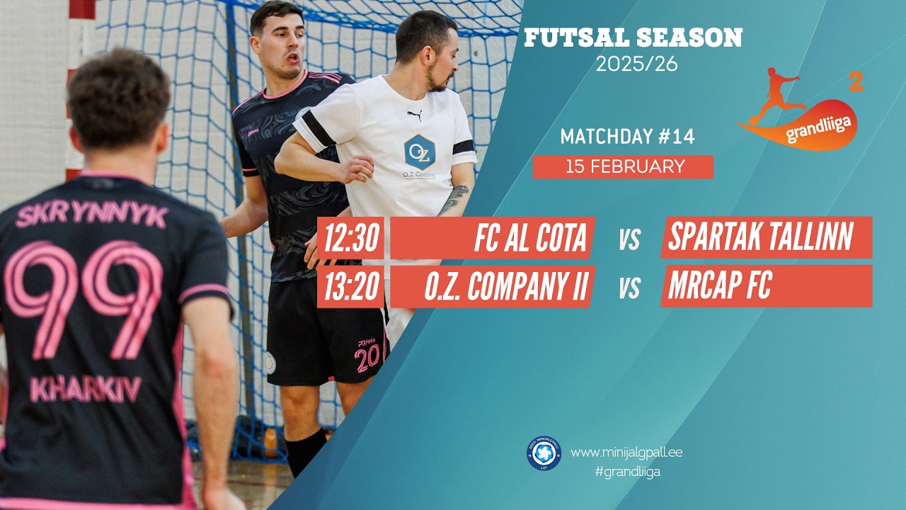 Grandliiga 2 Futsal 2025/26 (live stream) 15-Feb-26