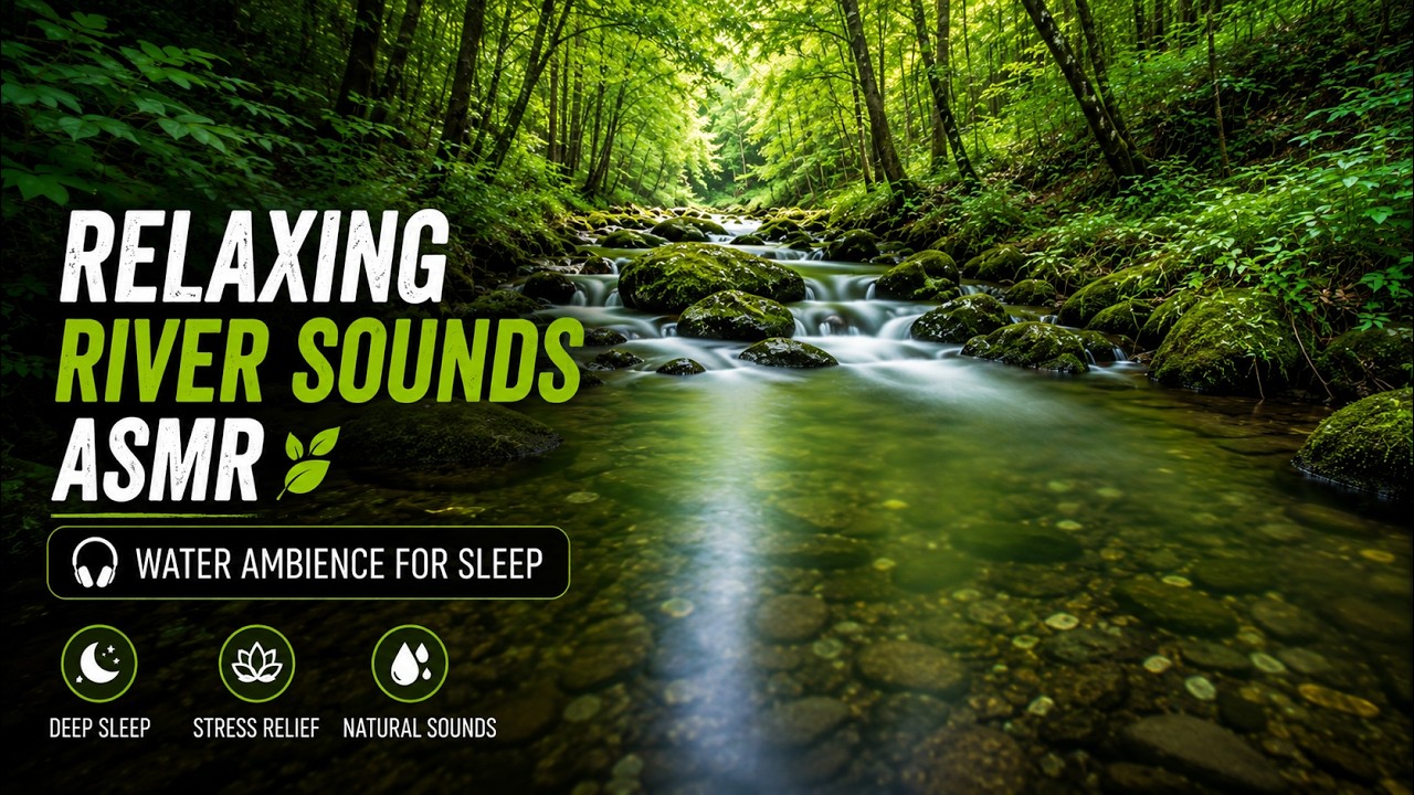 Relaxing River Sounds to Fall Asleep Fast | Sleep ASMR Water Ambience