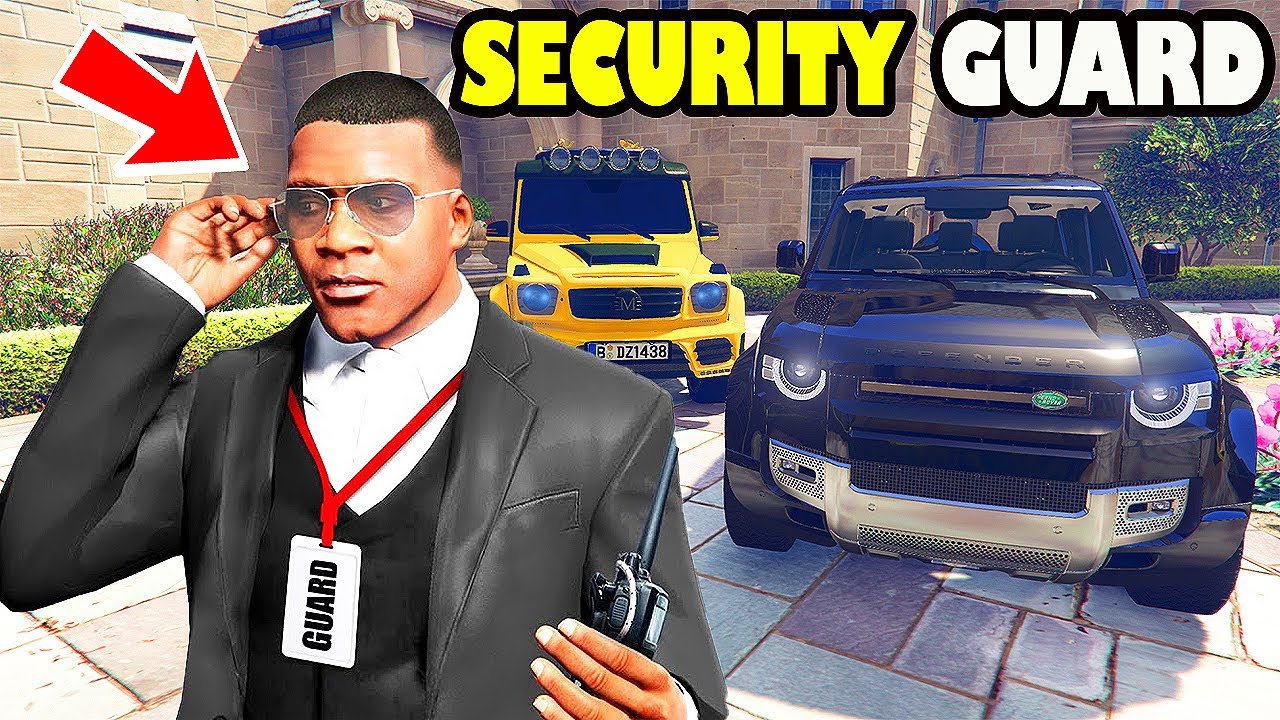 Franklin Become SECURITY GUARD in GTA 5 | SHINCHAN and CHOP