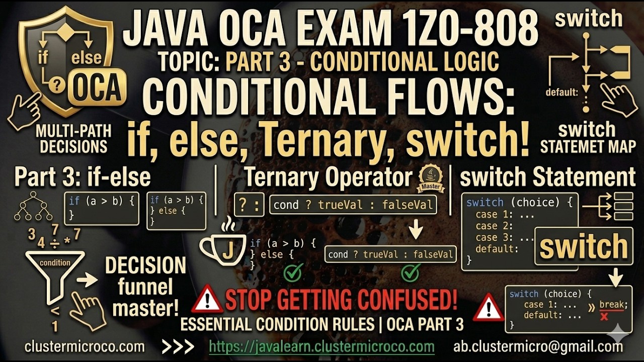 3.3 if-else, Ternary Operator & switch Statement | Java OCA 1Z0-808