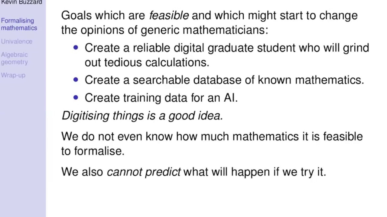 Kevin Buzzard, Imperial College London: 