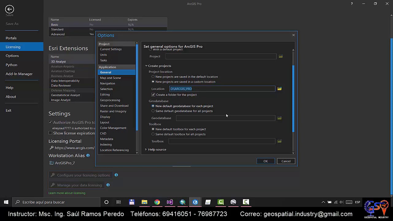 2 Configuraciones basicas en ArcGIS PRO