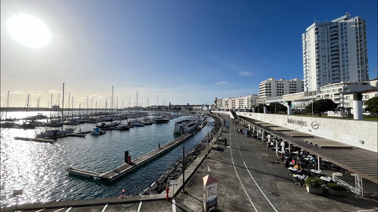 Ponta Delgada Azores, Walk on a sunny winter Sunday, Sao Miguel Portugal - 14.01.2024 #walkingtour