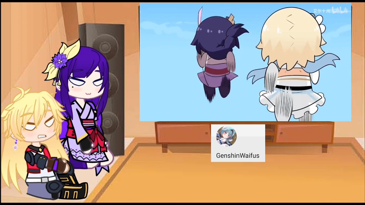 genshin impact characters react part 7 (gacha clubxgenshin impact) aether x Raiden/EI