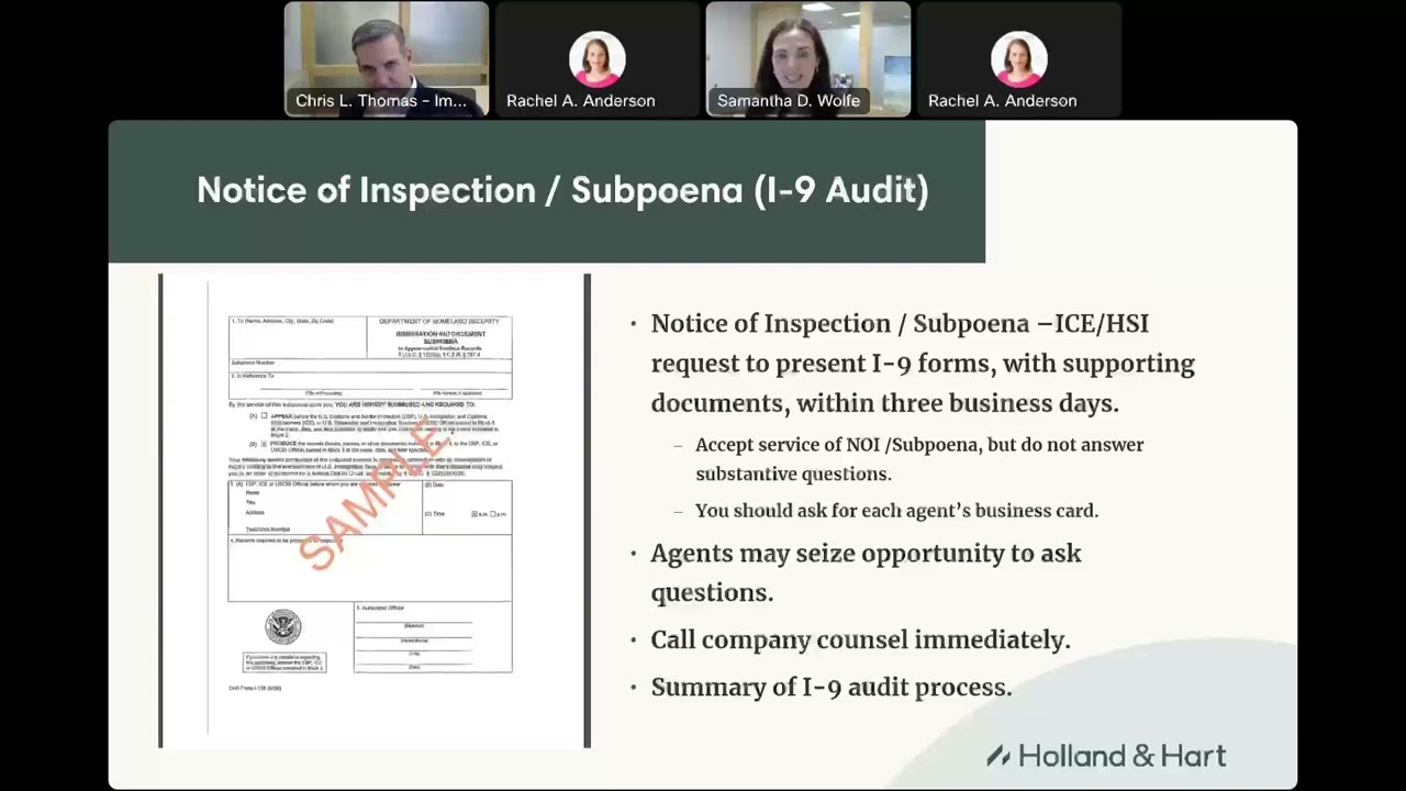 Webinar - Worksite Enforcement 3/18/2025