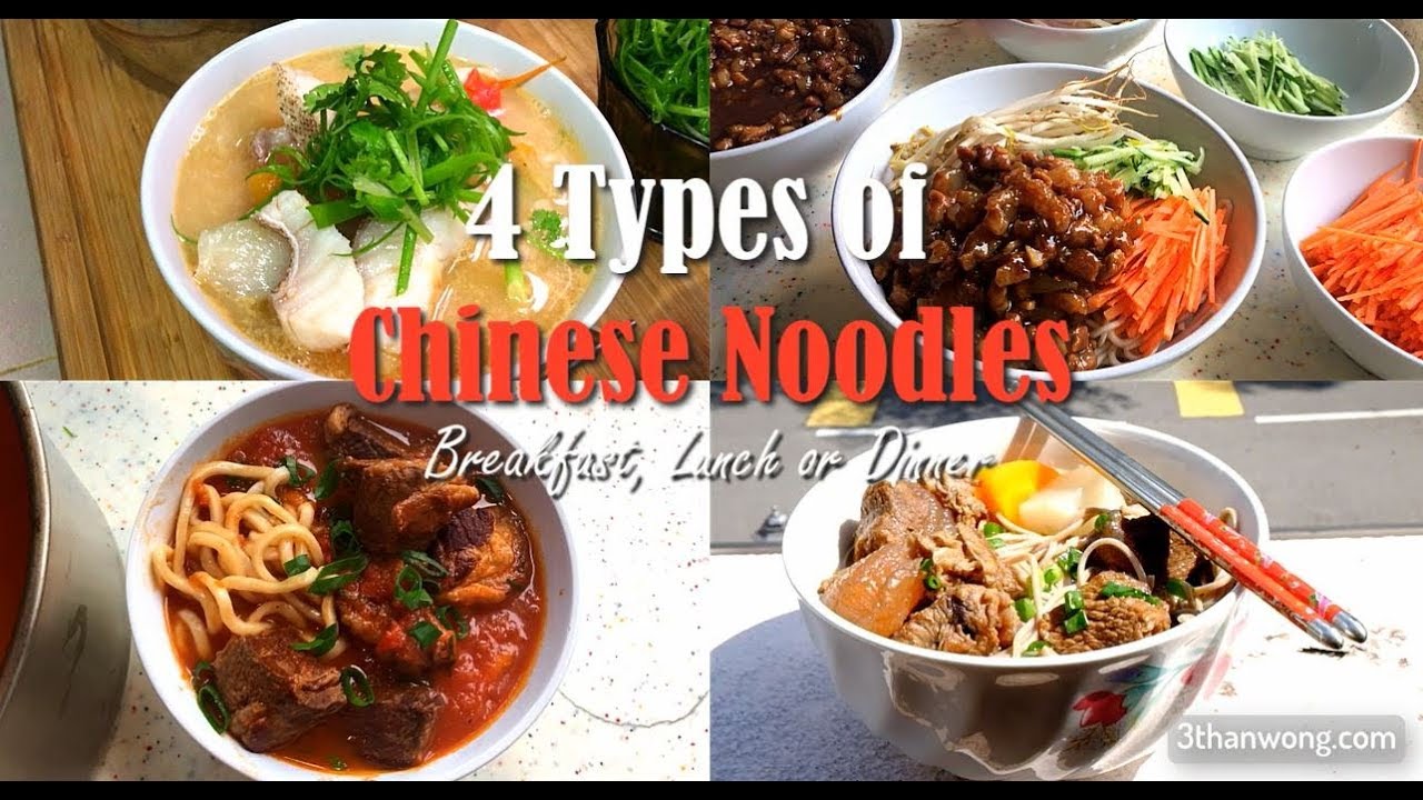 Simple & Easy 4 Types of Chinese Noodles Recipe - Breakfast, Lunch & Dinner