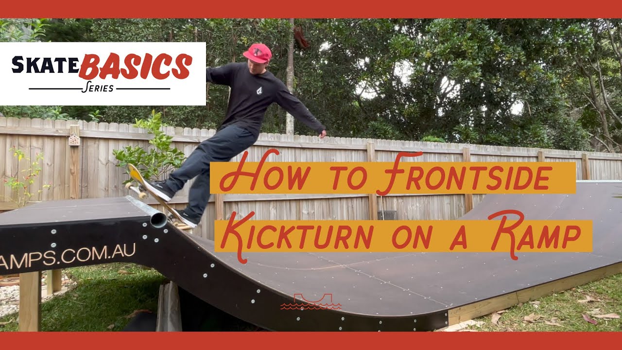 How to Frontside Kickturn in Transition on a Skateboard - Skate Basics - mini ramp FS kick turn