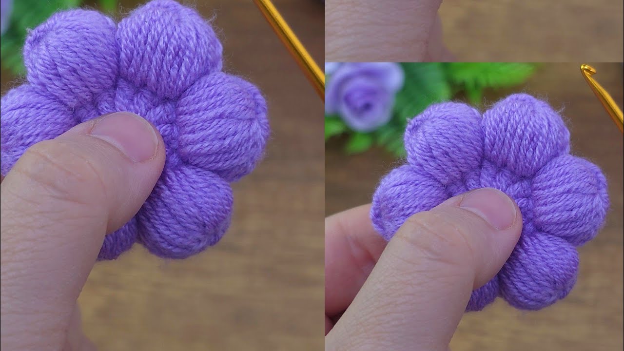 How to Crochet a Stunning Flower Motif 🌸 Tunisian Crochet Tutorial (HD)