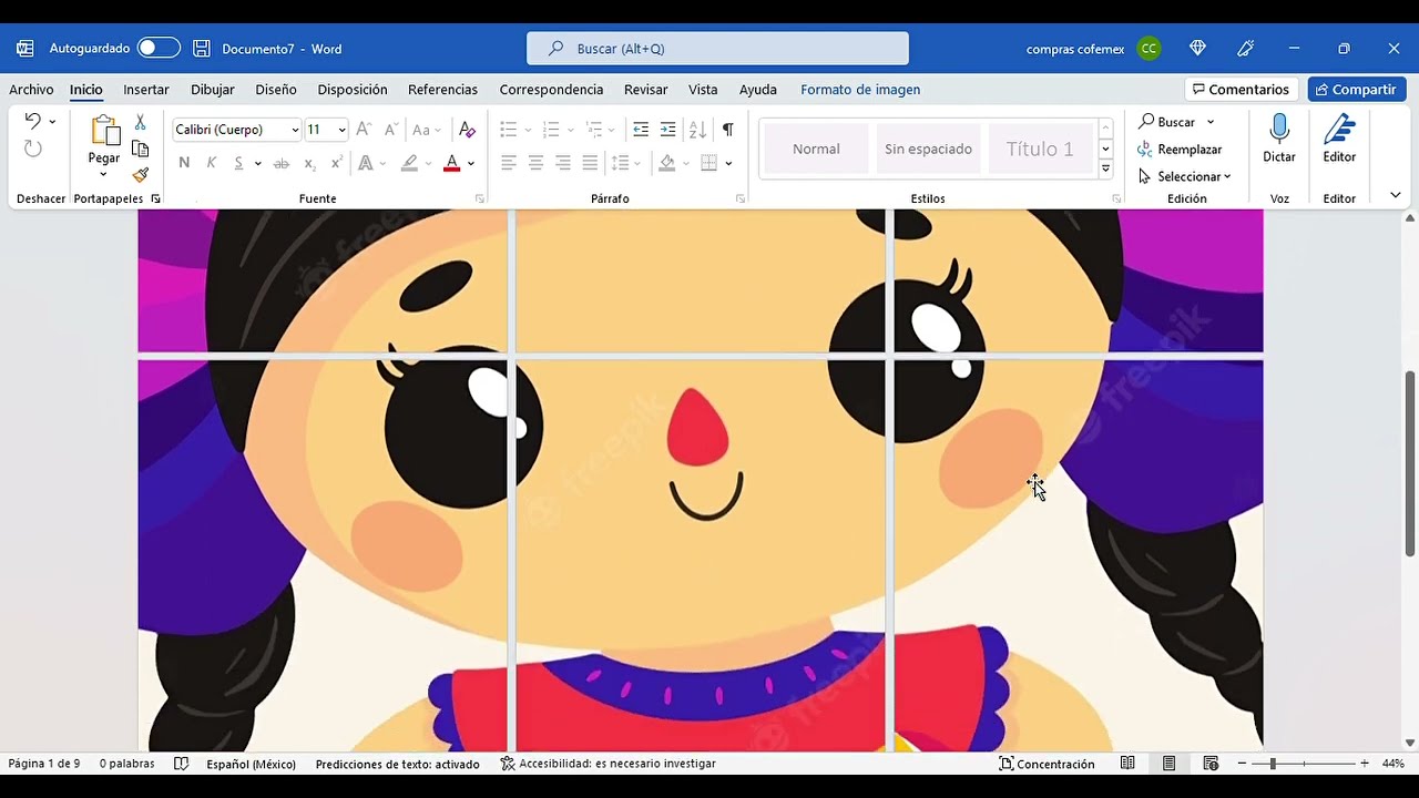 Como crear un molde de piñata de 80cm en Word
